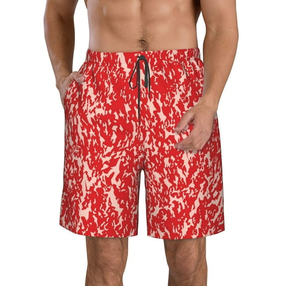 Vsdgher Beef Men's Beach Shorts, Surfing shorts, Swim trunks, Quick Dry Swim Trunks for Surfing Beach Fun -Large