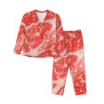 thumbnail image 1 of Vsdgher Beef Steaks Pajamas Set Long Sleeve Sleepwear Womens Button Down Nightwear Pj Sets-Small, 1 of 7