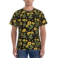 thumbnail image 1 of Vsdgher Bees and Sunflowers Print Men's Dry Fit Mesh Athletic Shirts Moisture Wicking Tennis T-Shirt Tops, 1 of 9