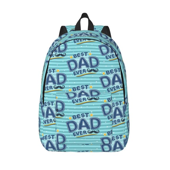 Vsdgher Best Dad Ever Print Canvas Backpack Travel Rucksack Unisex Knapsack 15.7/17.7Inch Laptop Backpack for Work,College -Medium