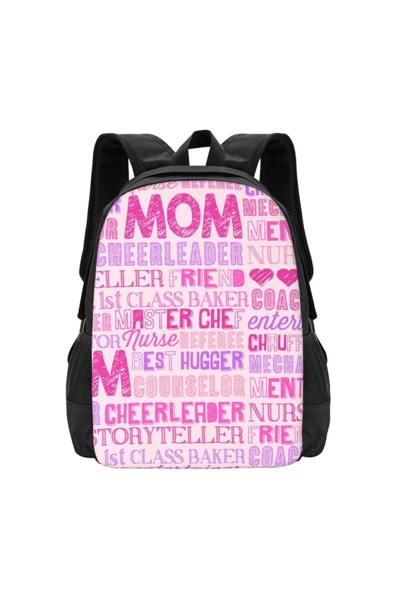 Best Mom ever Print Backpack for Women Men School Bookbag with Laptop Compartment for College Work Travel, Simple Fashion Casual Daypack, Fit 15" Laptop