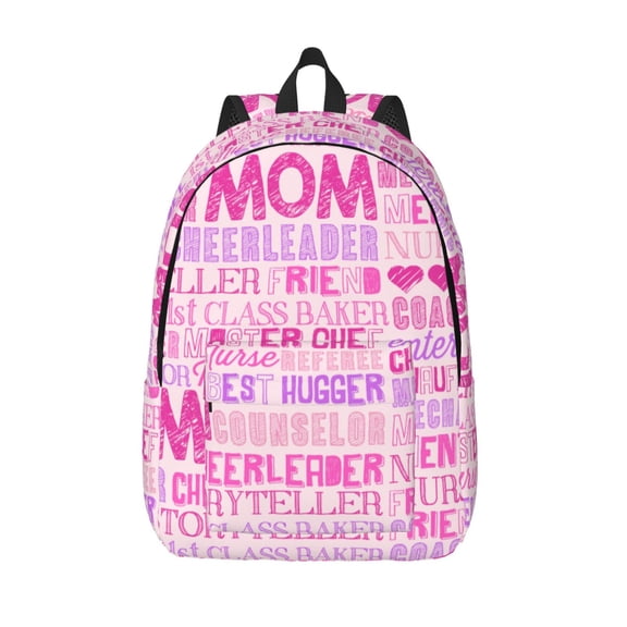 Vsdgher Best Mom ever Print Canvas Backpack Travel Rucksack Unisex Knapsack 15.7/17.7Inch Laptop Backpack for Work,College -Small