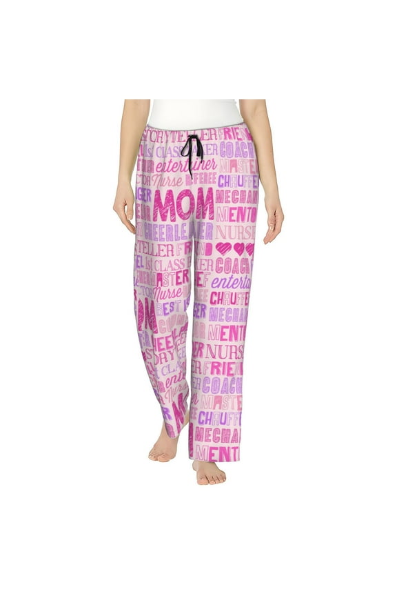 Best Mom ever Women’s Womens Pajama Pants, Lounge Wide Leg PantsLounge Pants,Sleep Bottoms, Lounge for Women-X-Large