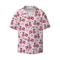 thumbnail image 1 of Vsdgher Bike with Donut Wheels Print Men's Wrinkle Free Untucked Cuban Shirt Business Casual Button Down Shirts Short Sleeve Shirt, 1 of 1
