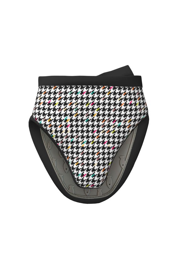 Black And White Houndstooth Non-Slip Mini Oven Mitt Set, Short Oven Mitts for Baking Grilling Barbecue Microwave, 5.9"x5.9"in