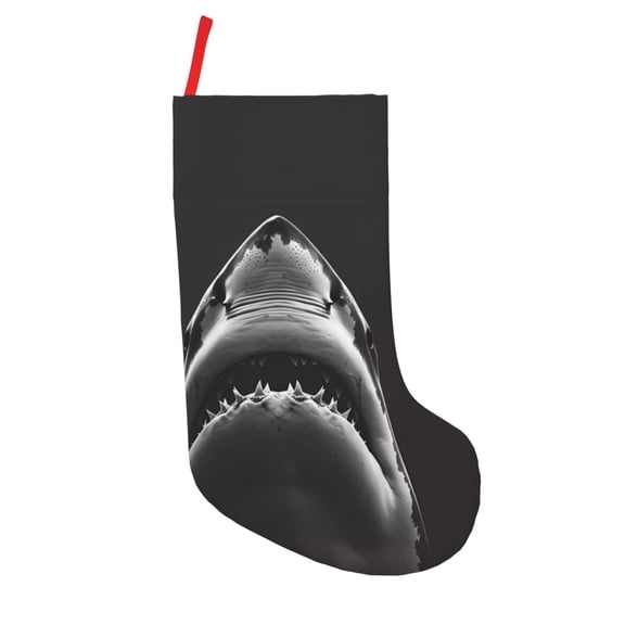 Vsdgher Black And White Shark Christmas Stockings 18 inch Large Kids Stocking Bags Hanging Socks for Christmas Decor Decorations