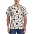 thumbnail image 1 of Vsdgher Black Cat And Snake Print Men's Dry Fit Mesh Athletic Shirts Moisture Wicking Tennis T-Shirt Tops, 1 of 1