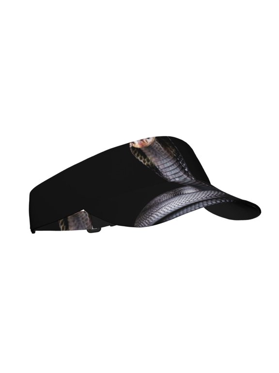 Black Cobra Snake Print Adult Sunscreen Visor Cap,1 Piece of Sport Sun Visor Hats Adjustable Sun Hat for Outdoor Activities Fits for Women and Men (One Size)