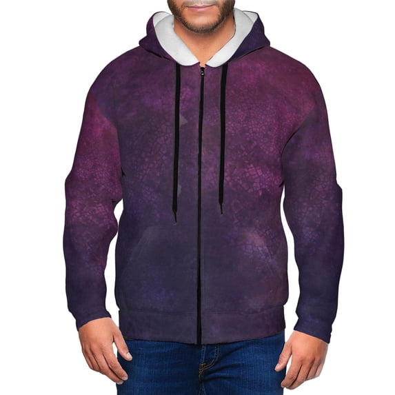 Vsdgher Black Dark Blue Purple Mens Hoodies Zip Hoodie, Hoodies for Men, Zip-up Hooded Sweatshirt-Large