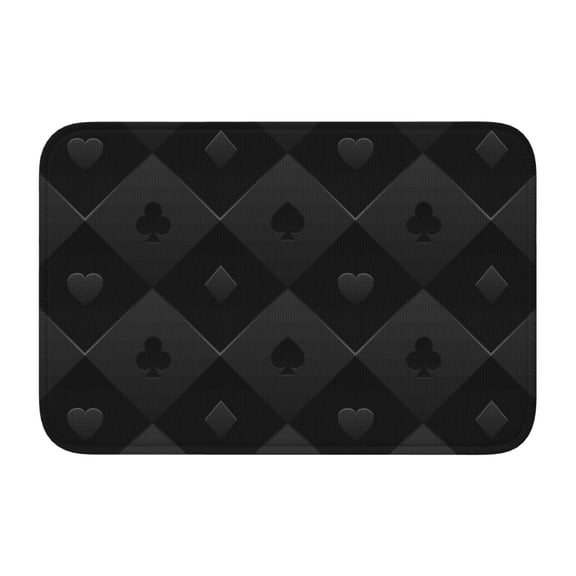 Vsdgher Black Poker Hem Mat 40x60 - Multipurpose Doormat for Indoor & Outdoor Use - Welcome Your Guests with our Entrance Mat