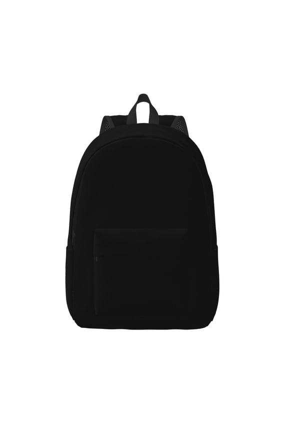 Black Print Canvas Backpack Travel Rucksack Unisex Knapsack 15.7/17.7Inch Laptop Backpack for Work,College -Medium
