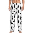 thumbnail image 1 of Vsdgher Black Rabbit Print Mens Pajama Pants Sleep & Lounge Pants, PJ Bottoms With elastic waistb and Pockets, 1 of 5