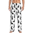thumbnail image 1 of Vsdgher Black Rabbit Print Mens Pajama Pants Sleep & Lounge Pants, PJ Bottoms With elastic waistb and Pockets, 1 of 5