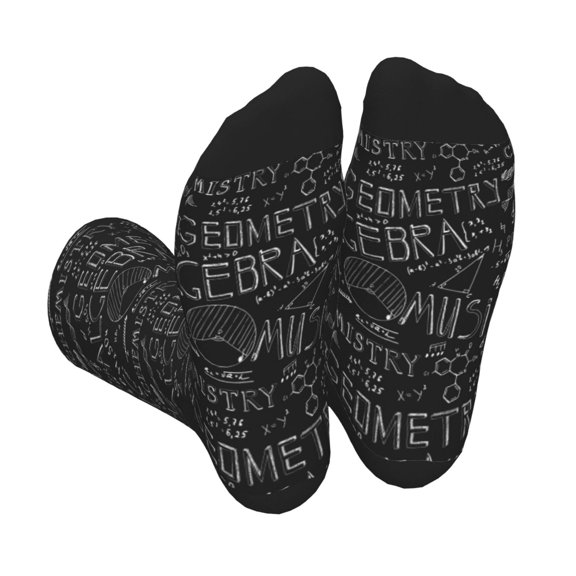 Vsdgher Black Scientific Unisex Crew Socks Lightweight Breathable Ventilation Ankle Socks, Mid-calf socks for Daily