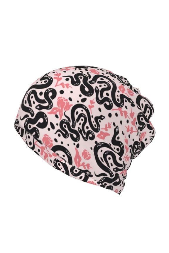 Black Snake Slouchy Beanie Hat for Men/Women, Skull Cap Chemo Cap Night Sleeping Cap