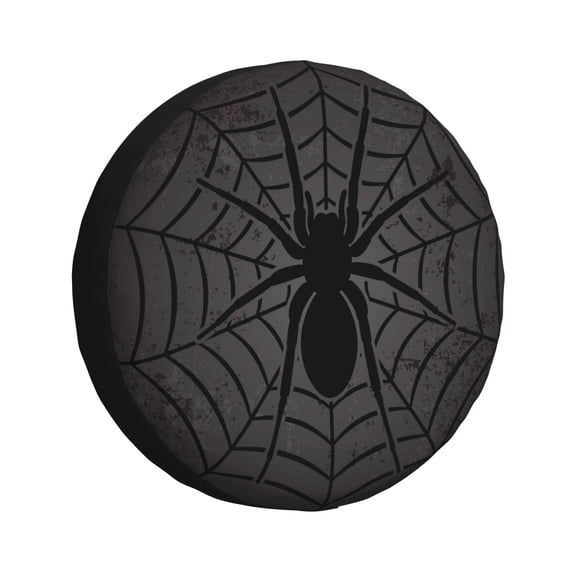 Vsdgher Black Spider On Web 1 for Spare Tire Cover, Tire Wheel Protector Wheel Cover Fit for Truck,Trailer,RV,SUV,Camper and Most Vehicle-14 inch