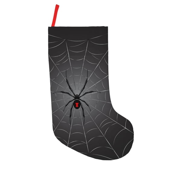 Vsdgher Black Spider On Web Christmas Stockings 18 inch Large Kids Stocking Bags Hanging Socks for Christmas Decor Decorations