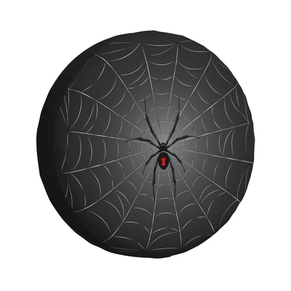Vsdgher Black Spider On Web for Spare Tire Cover, Tire Wheel Protector Wheel Cover Fit for Truck,Trailer,RV,SUV,Camper and Most Vehicle-14 inch