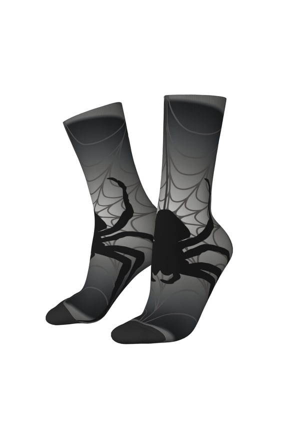 Black Spiders Crew Socks for Men & Women, Breathable Casual Athletic Ankle Socks