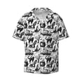 thumbnail image 1 of Vsdgher Black White Halloween Print Men's Wrinkle Free Untucked Cuban Shirt Business Casual Button Down Shirts Short Sleeve Shirt, 1 of 7