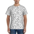 thumbnail image 1 of Vsdgher Black White Music Print Men's Dry Fit Mesh Athletic Shirts Moisture Wicking Tennis T-Shirt Tops, 1 of 9