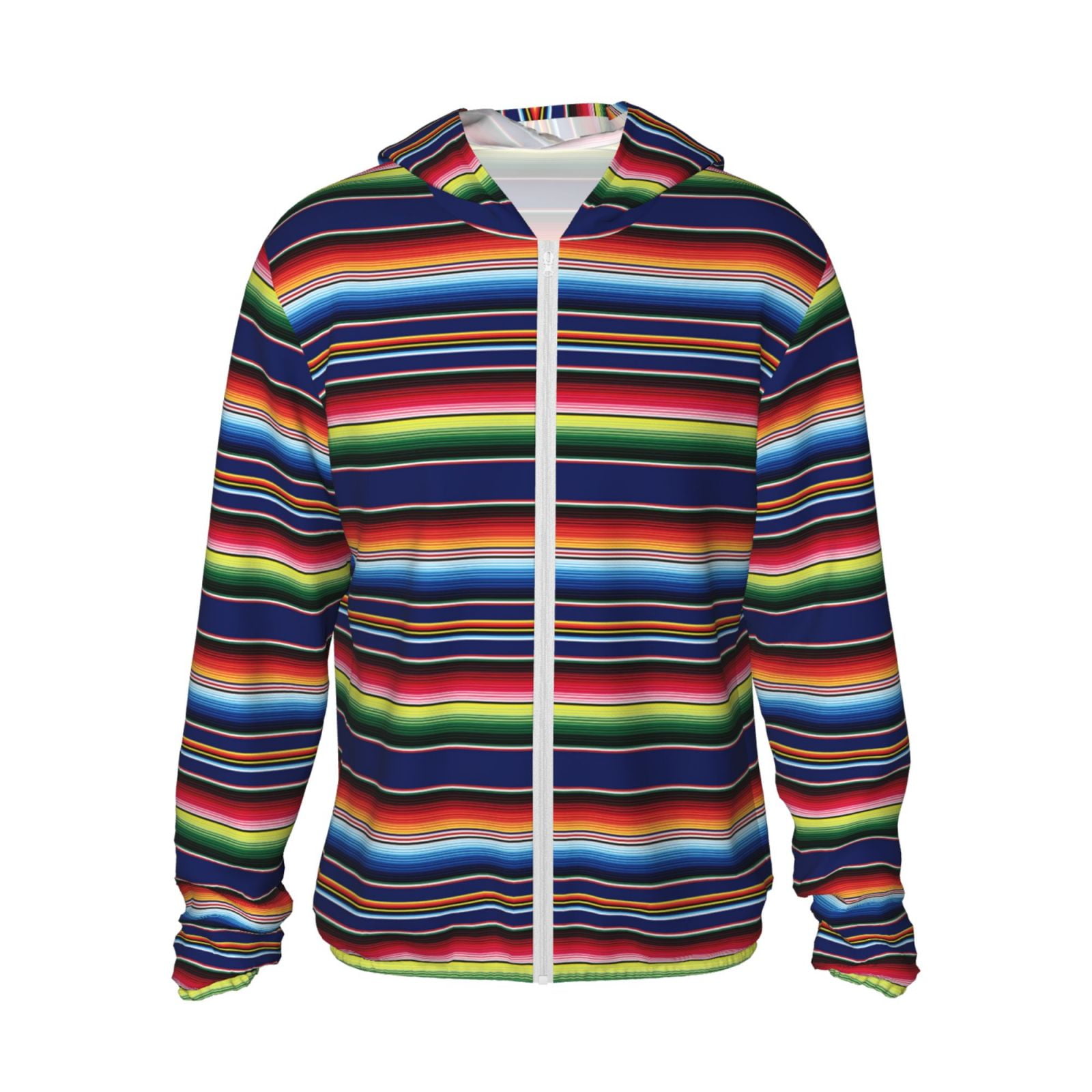 Vsdgher Blanket stripes Print Adult Hoodie Shirts Rash Guard for Men Women,Long Sleeve Sun Protection Fishing Shirts for Athletic Running Swim-Large