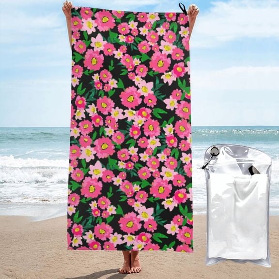 Vsdgher Blooming Meadow Microfiber Ultra Soft Highly Absorbent Bath Towel, Quick Drying Towels for Body, Sport, Yoga, SPA, Fitness-27.5"x55"