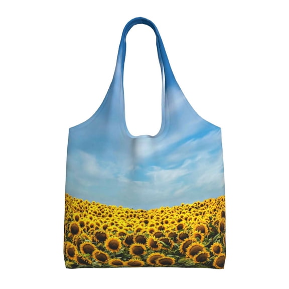 Vsdgher Blooming Sunflower Field Print canvas Tote Bag, Lightweight Cloth Bags, Suitable for shopping, groceries, travel