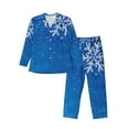 thumbnail image 1 of Vsdgher Blue Christmas With Snowflakes Mens Pajama Set, Soft Warm Long Sleeve Sleepwear, Cozy Button-Down Pjs for Men-XX-Large, 1 of 7