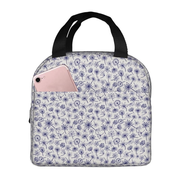 Vsdgher Blue Dandelion Lunch Bag, Lunch Box for Women Adult Men, Lunch Tote Insulated Cooler Lunch Container for Work/Office/Picnic/Travel