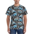 thumbnail image 1 of Vsdgher Blue Excavator Print Men's Dry Fit Mesh Athletic Shirts Moisture Wicking Tennis T-Shirt Tops, 1 of 9