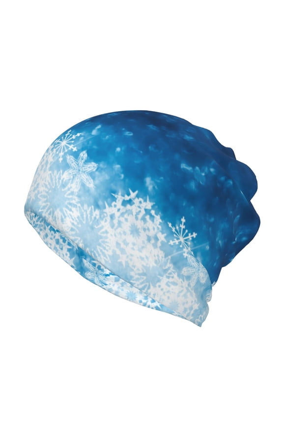 Blue Glitter Sparkles Slouchy Beanie Hat for Men/Women, Skull Cap Chemo Cap Night Sleeping Cap