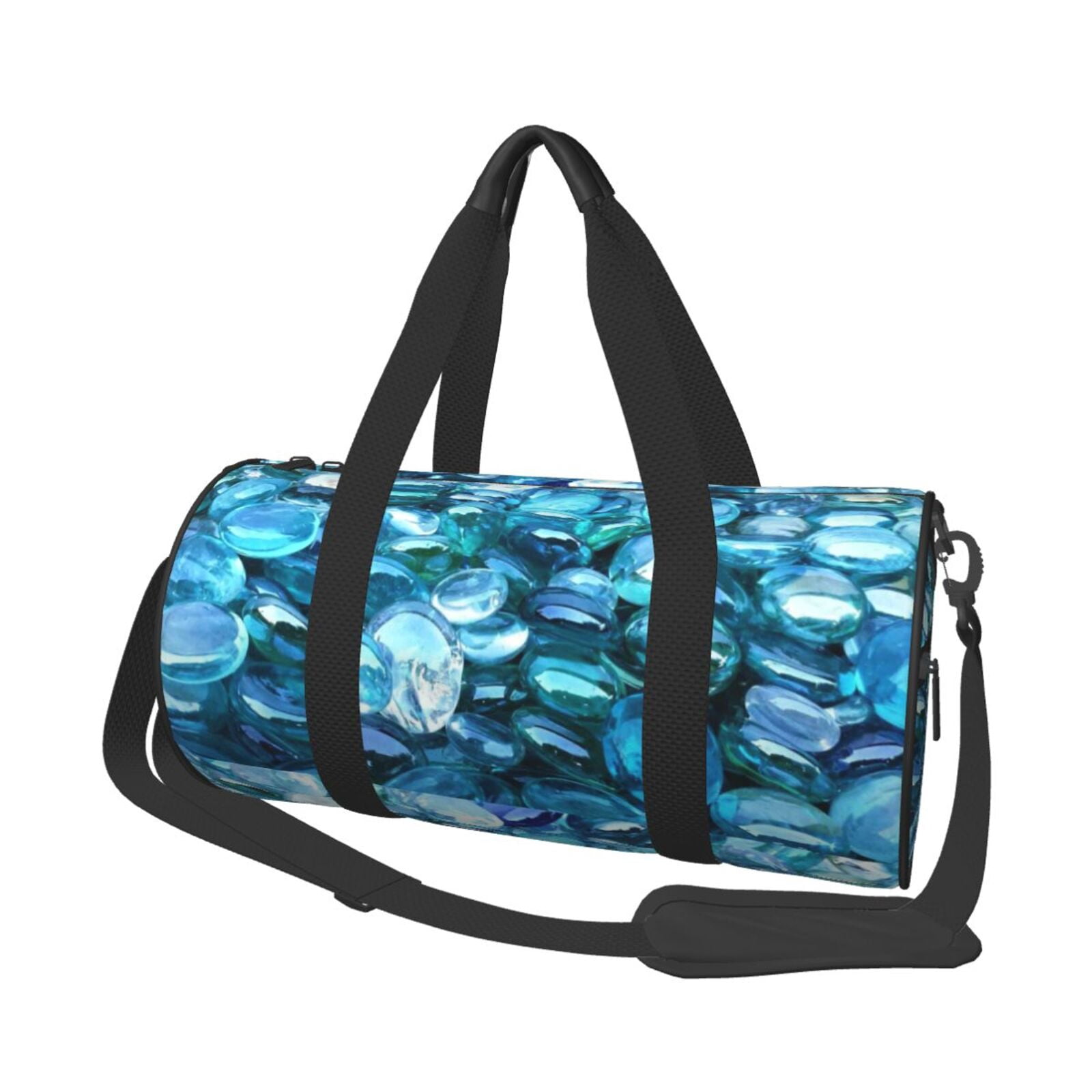 Vsdgher Blue Kyanite 45L Foldable Duffel Bag, Sports Gym Bag,Overnight Bag, Portable Weekender Bag for Airplanes