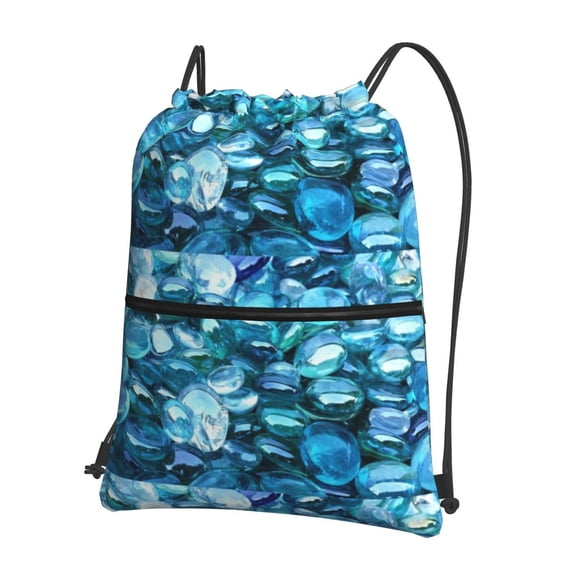 Vsdgher Blue Kyanite Drawstring Backpack Water Resistant String Bag Sports Sackpack Gym Sack for Men Women