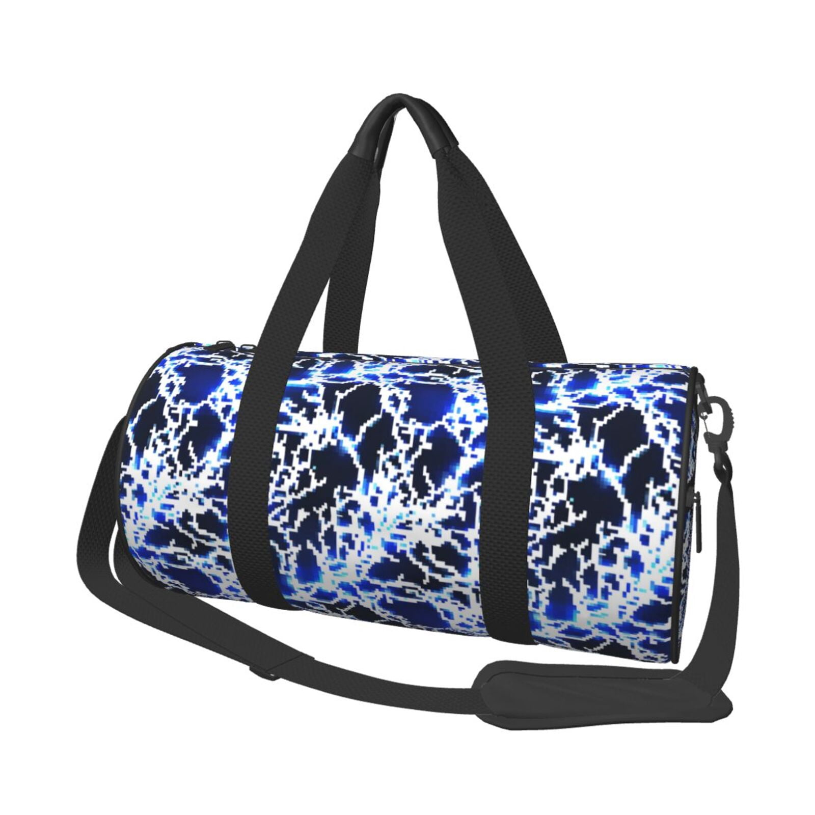 Vsdgher Blue Lightning2 45L Foldable Duffel Bag, Sports Gym Bag,Overnight Bag, Portable Weekender Bag for Airplanes
