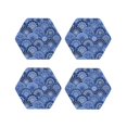 thumbnail image 1 of Vsdgher Blue Mandala Harmony Leather Coasters for Drinks, Durable Drink Coasters 4 Set for Tabletop Protection, Luxurious Home Décor and Housewarming Gift-Hexagon, 1 of 6