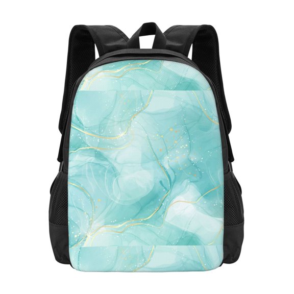 Vsdgher Blue Marble Print Backpack for Women Men School Bookbag with Laptop Compartment for College Work Travel, Simple Fashion Casual Daypack, Fit 15" Laptop