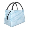 thumbnail image 1 of Vsdgher Blue Marble Print Insulated Reusable Bags with Sturdy Zipper and Handles, Foldable Totes for Hot or Cold Food Bring or Delivery, 1 of 8