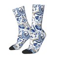 thumbnail image 1 of Vsdgher Blue Paisley Crew Socks for Men & Women, Breathable Casual Athletic Ankle Socks, 1 of 6