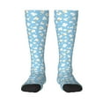 thumbnail image 1 of Vsdgher Blue Popcorn Print Thigh High Socks Extra Long Stretchy Sock Women Over Knee High Opaque Stocking Daily Wear, 1 of 5