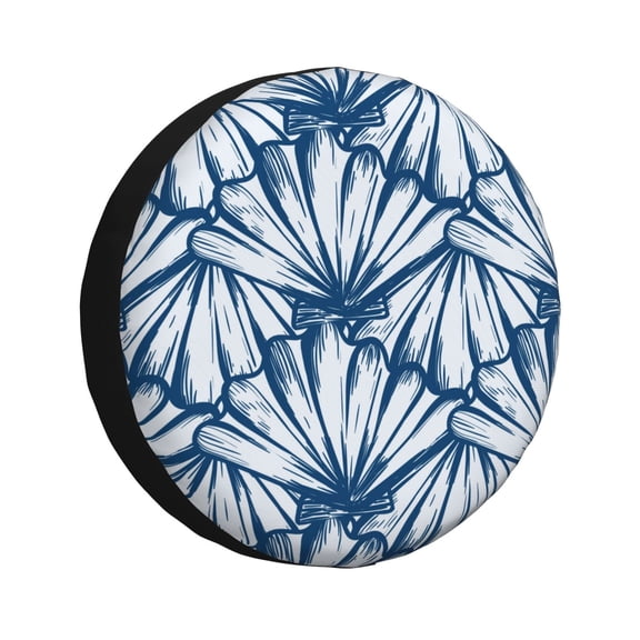 Vsdgher Blue Shells for Spare Tire Cover, Tire Wheel Protector Wheel Cover Fit for Truck,Trailer,RV,SUV,Camper and Most Vehicle-14 inch