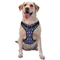 thumbnail image 1 of Vsdgher Blue Skull Flower Pattern Dog Harness,No Pull Pet Harness with Soft Padded Handle,Adjustable Reflective Vest with 2 Buckles,4 Slide Buckles,S-XL, 1 of 5
