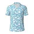 thumbnail image 1 of Vsdgher Blue Snake Print Men's Short Sleeve Stretch Polo Shirt, Moisture-Wicking Performance Polo Shirt, 1 of 8