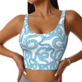 thumbnail image 1 of Vsdgher Blue Snake Print Women Sleeveless Athletic Tank Top Built-in Bra Camisole Sports Vest for Yoga Running Fitness Exercise with Removable Pads, 1 of 8
