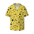 thumbnail image 1 of Vsdgher Blue Spots Print Men's Wrinkle Free Untucked Cuban Shirt Business Casual Button Down Shirts Short Sleeve Shirt, 1 of 1