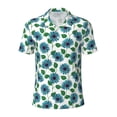 thumbnail image 1 of Vsdgher Blue Sunflowers Print Men's Short Sleeve Stretch Polo Shirt, Moisture-Wicking Performance Polo Shirt, 1 of 8