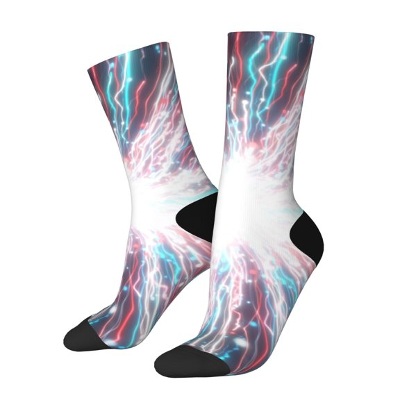 Vsdgher Blue Swirl Fireworks Crew Socks for Men & Women, Breathable Casual Athletic Ankle Socks