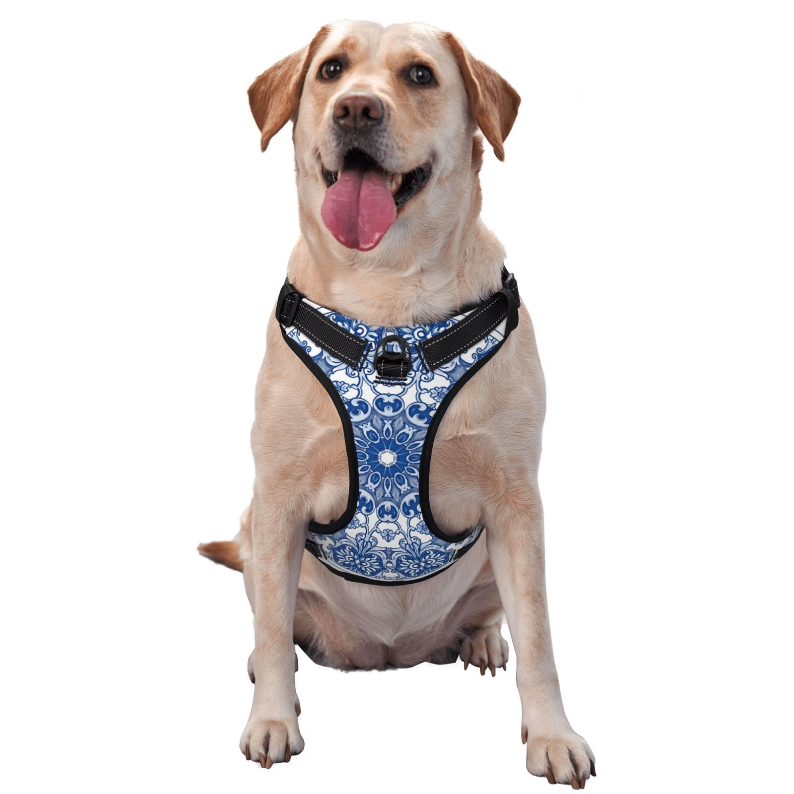 Vsdgher Blue Watercolor Dog Harness, No-Pull Pet Harness, Dog Vest, Pet Vest for Small to Large Dogs-Small