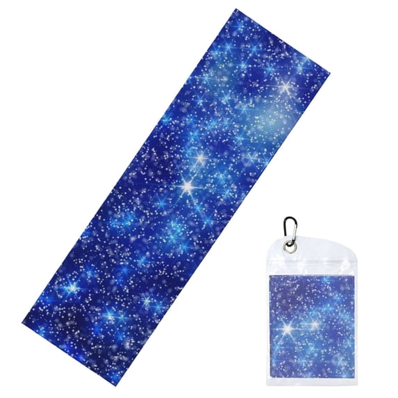 Vsdgher Blurred Star Snow Christmas Cooling Towel (40"x12"), Soft Breathable Chilly Towel, Ice Towel, Microfiber Towel for Sport, Workout & More Activities