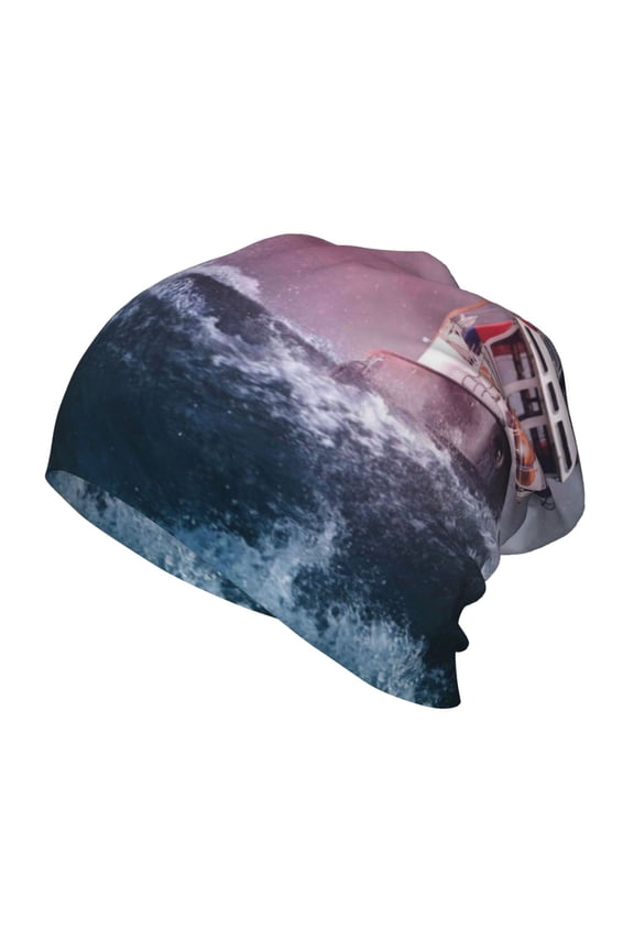 Boat Lighthouse Storm Waves Toddler Beanie Baby Boys Girls Beanies Kids Winter Hats Children Knit Warm Caps